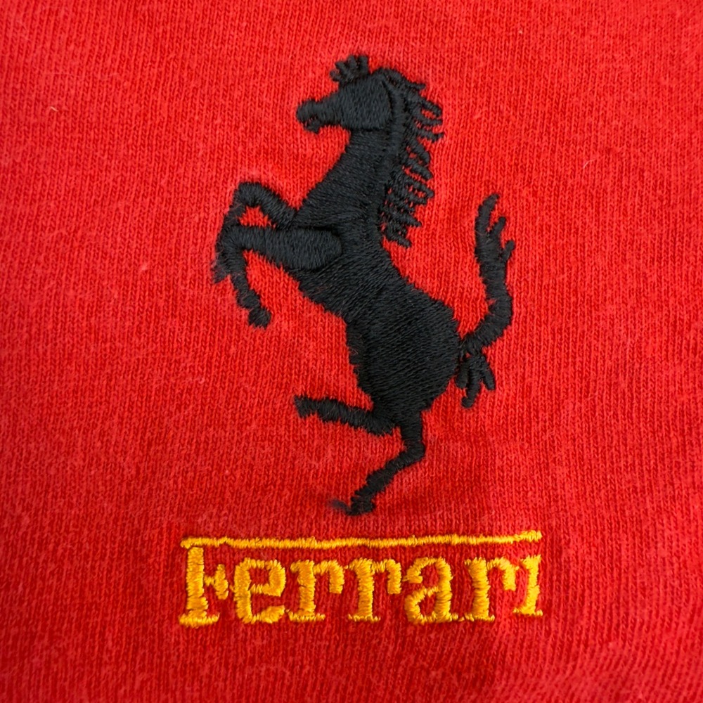 Vintage Fruit of the Loom Ferrari Logo T-Shirt Made in USA 80s 90s Red Size XL